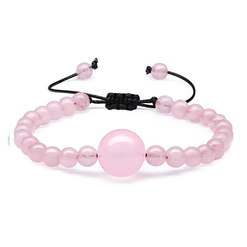 Women's Line Braided Healing Gift Pink Crystal Bracelets