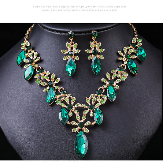 Women's Source High Profile Retro Luxury Crystal Banquet Formal Dress Necklaces