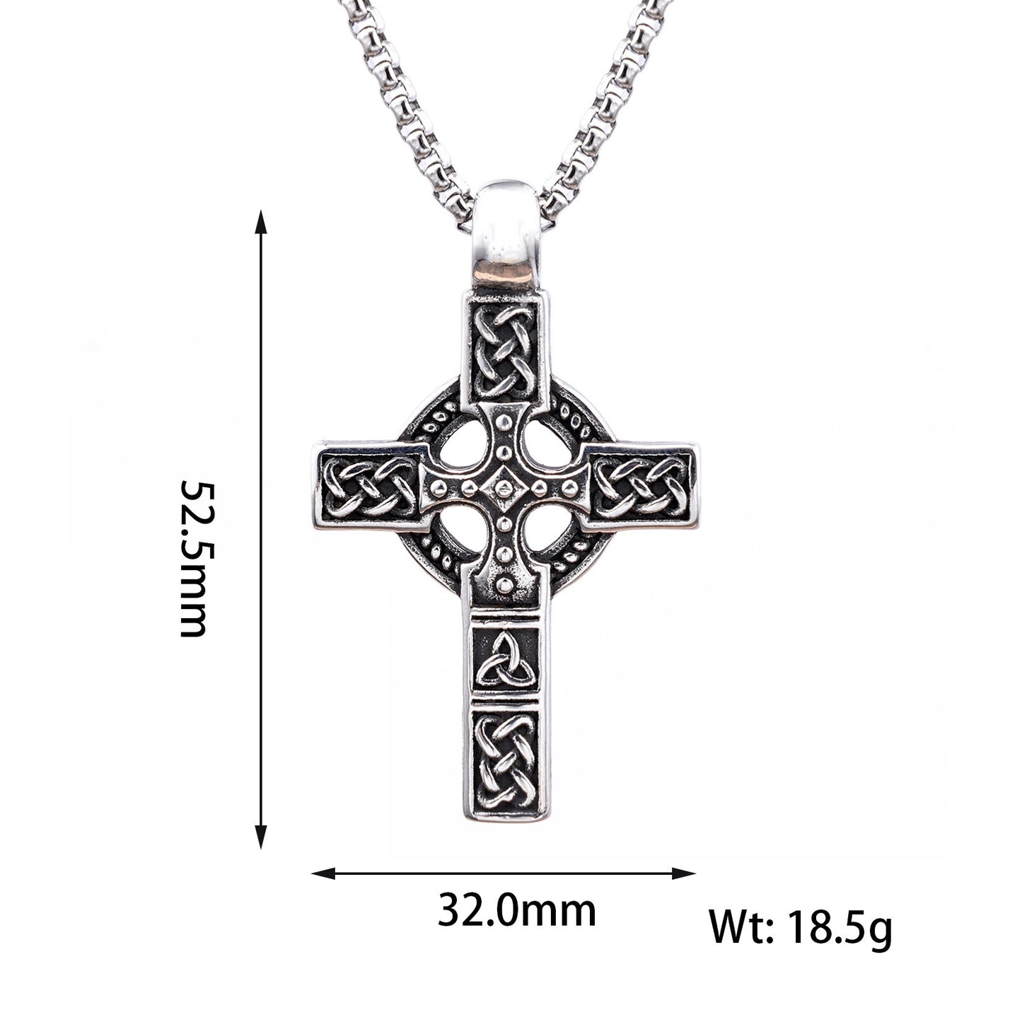 Men's Knot Titanium Steel Cross Personalized Hip Necklace