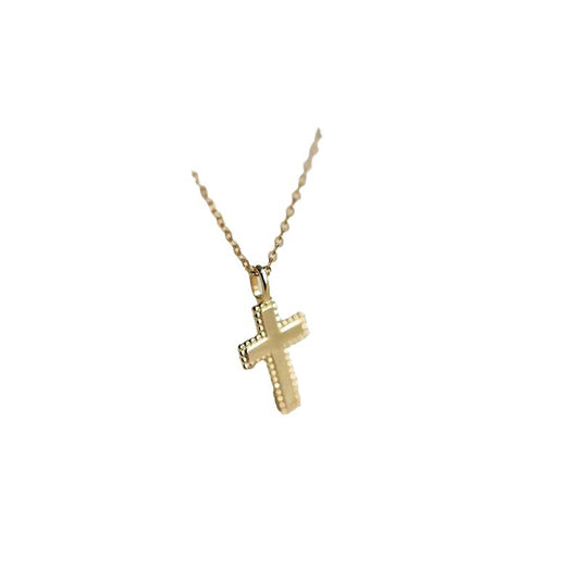 Gold-plated Simple Cross Clavicle Chain Female Fan Necklaces