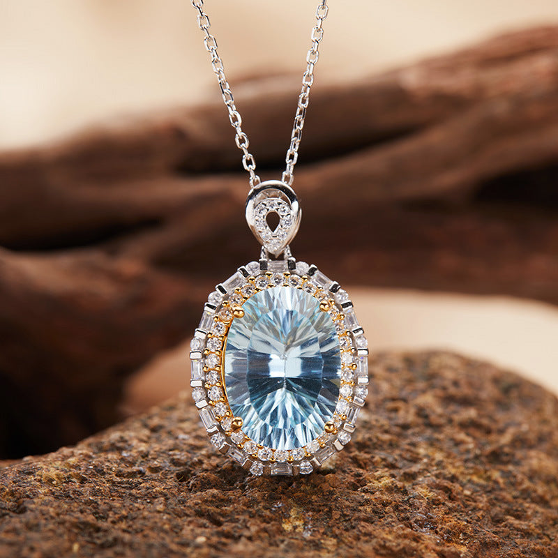 Sterling Sier Gold Natural Colored Gems Pendants