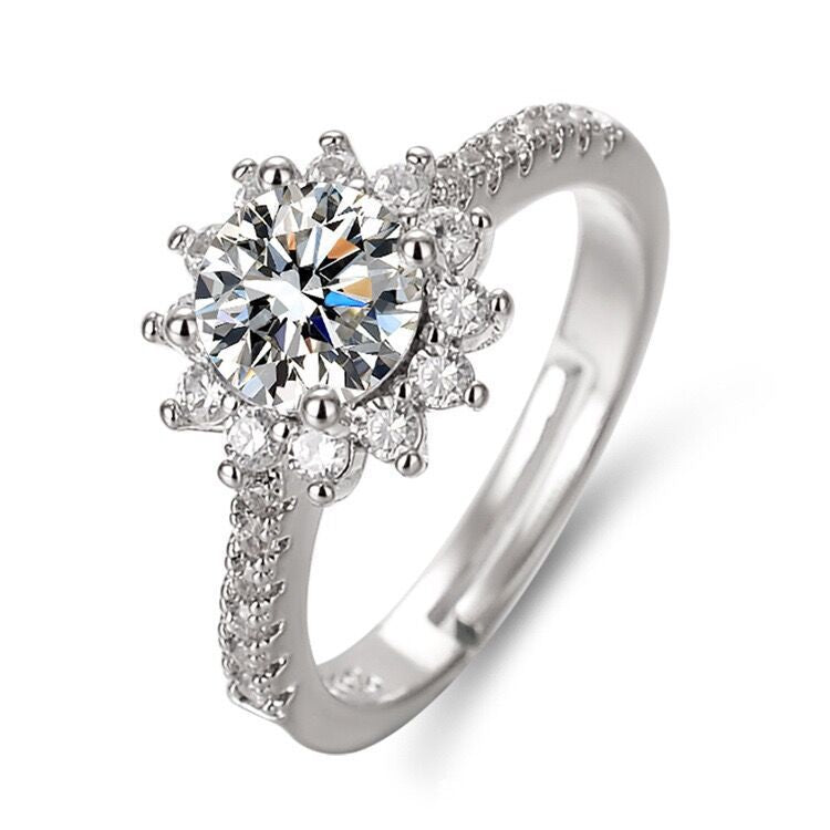 Classic Couple Wedding Diamond Adjustable Mouth Ring