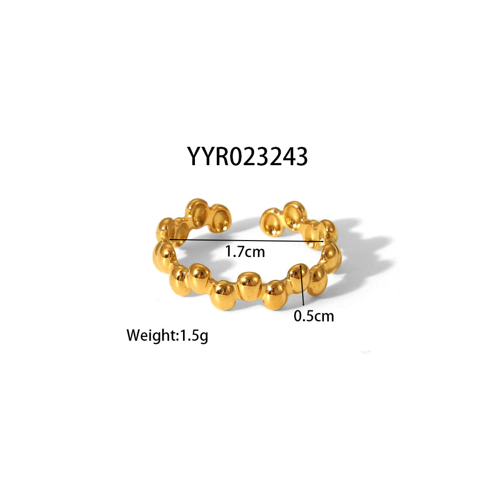Personalized Golden Trendy Line High Profile Fashion Rings