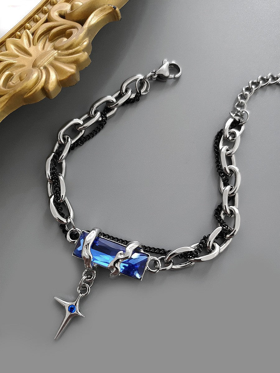 Men's Body Winding Diamond Titanium Steel No Fading High Bracelet