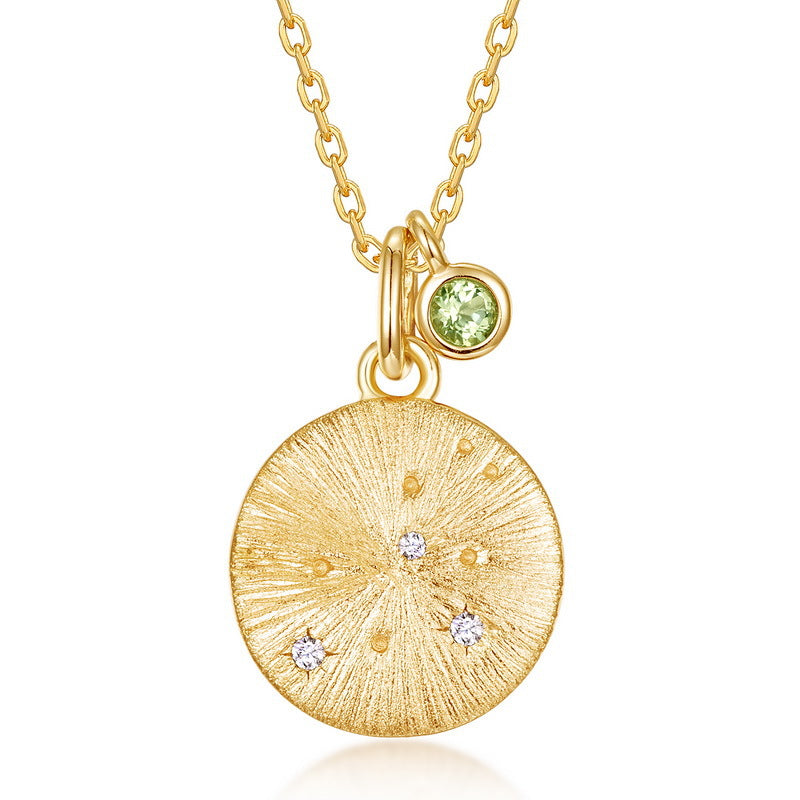 Brushed Craft Sterling Sier Inlaid Birthstone Pendants