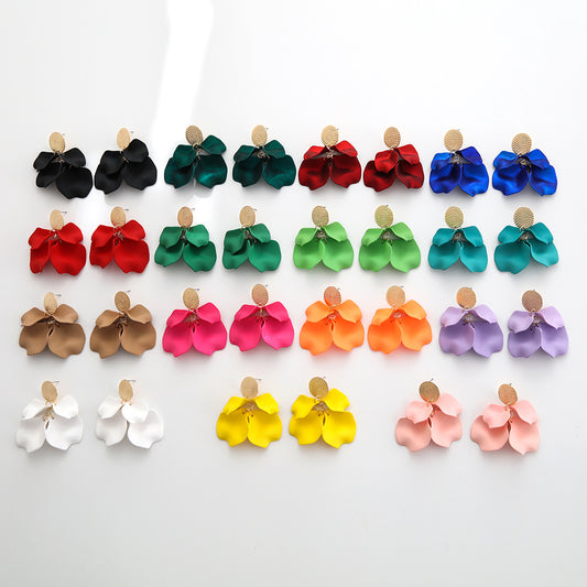 Women's Color Acrylic Pearl Tassel Spray Paint Eardrops Fashion Earrings