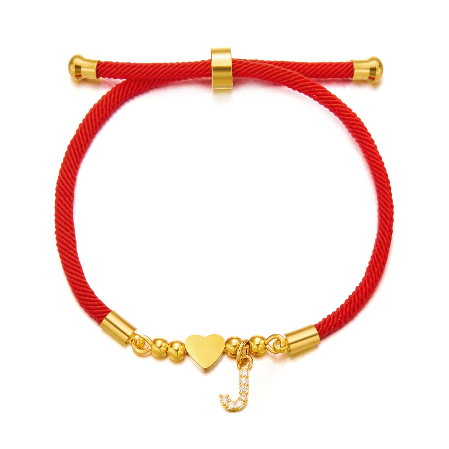 English Letter Fashion Red Rope Stainless Steel Bracelets