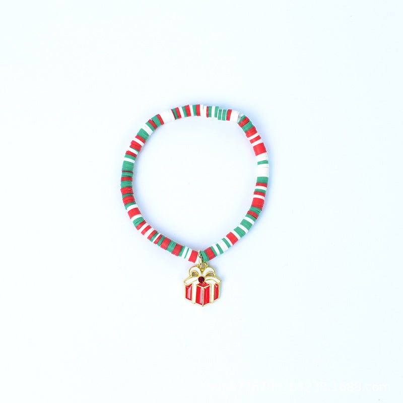 Christmas Gift Elastic String Colorful Polymer Clay Handmade Bracelets