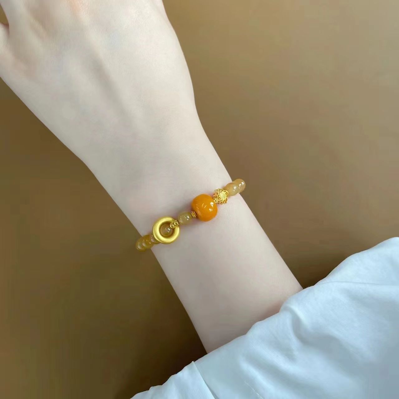 Ancient Style Jade Golden Bamboo Female Temperament Bracelets