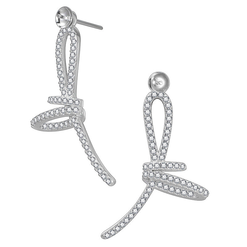 Bow Ribbon Light Luxury Premium Sterling Sier Earrings
