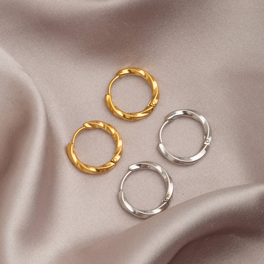 Women's Twist Titanium Steel Ear Clip Do Not Fade Cold Wind Earrings
