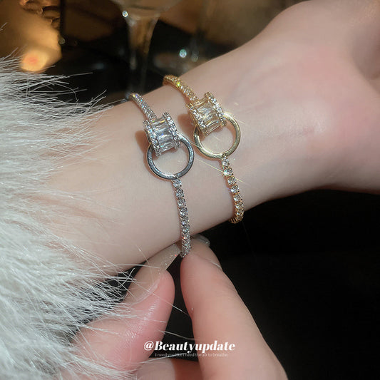 Electroplated Zircon Geometric Pull-out Style Exquisite Bracelets