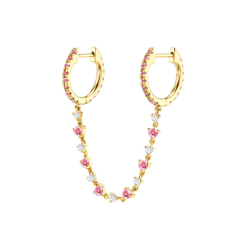 Women's Diamond Ear Chain Double Clip Fashion Trend Eardrop Earrings