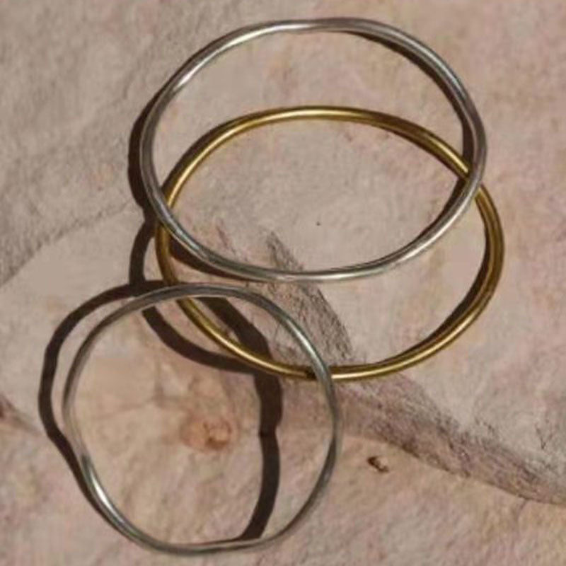 Solid Titanium Steel Gold-plated Simple Shaped Temperamental Bracelet