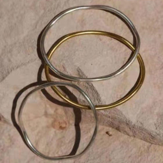 Solid Titanium Steel Gold-plated Simple Shaped Temperamental Bracelet