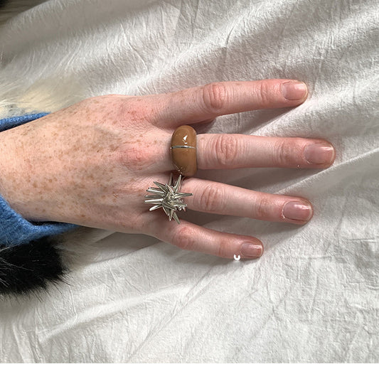 Minority Simple Fashion Metal Wide Design Drip Rings