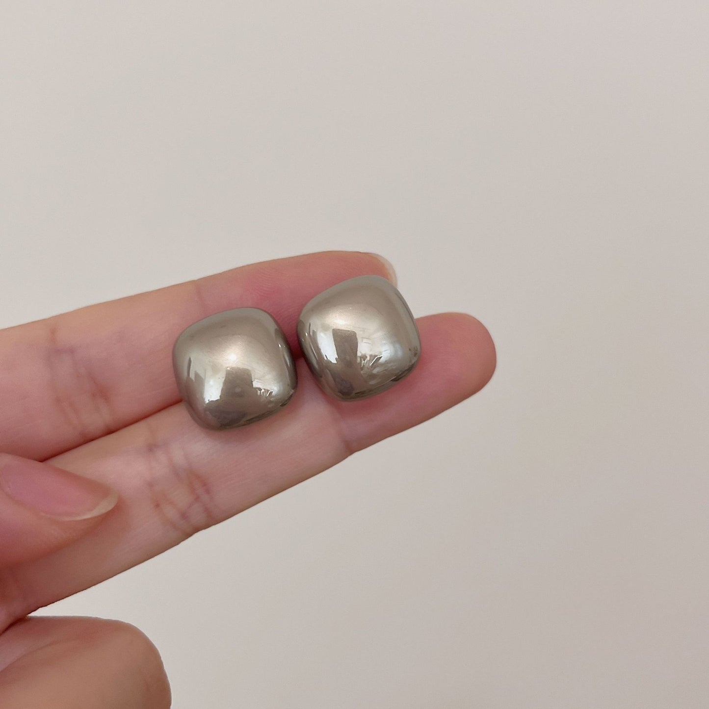 Korean Style Square Pearl Light Luxury Earrings