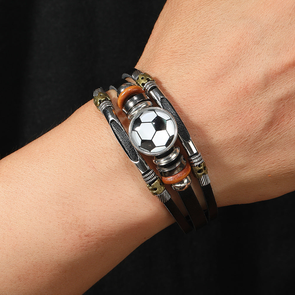 Ornament Beaded Football Baseball Basketball Wild Team Bracelets