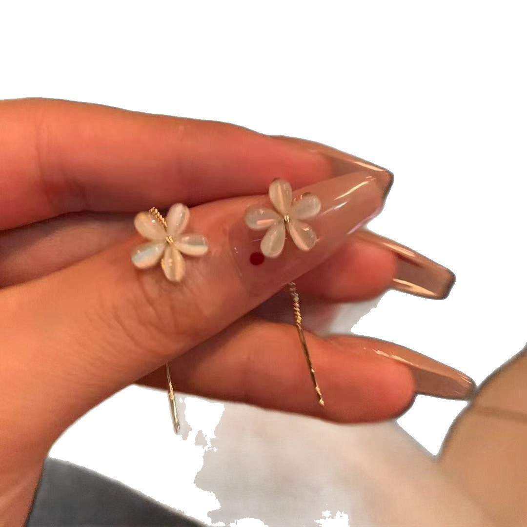Flowers Tassel High-grade Simple Design Eardrops Earrings