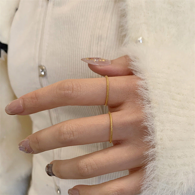 Women's Gold-plated Simple Frosted Fashion Index Finger Design Ring