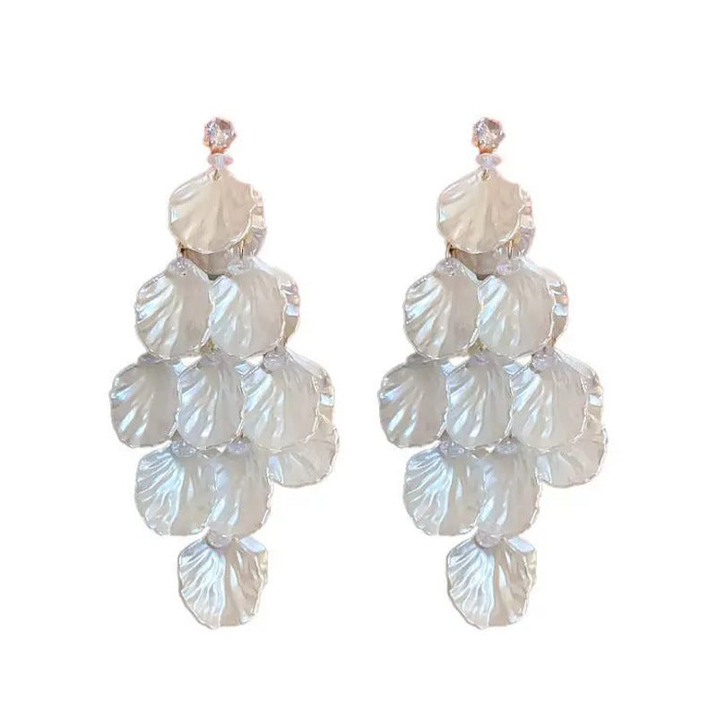 Long Tassel Shell Retro Temperament Niche Earrings