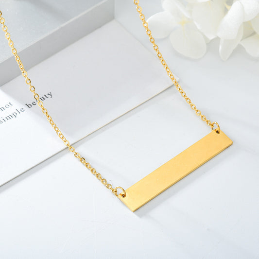 Popular Rectangular Horizontal Bar Stainless Steel Necklaces