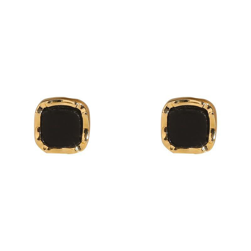 Black Square Mini Ear Female Trendy Earrings