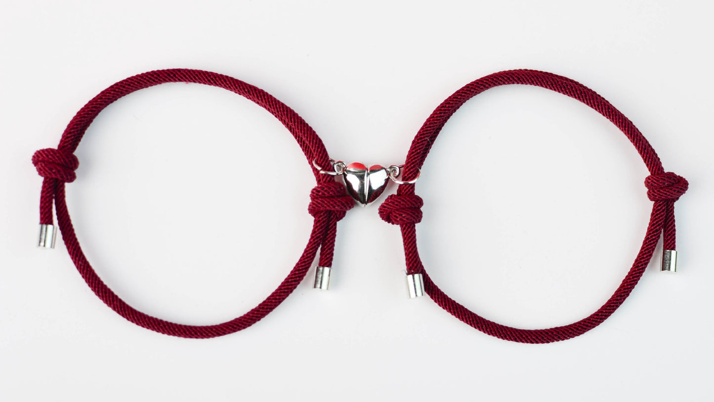 Couple Heart-shaped Pair Of Suction Milan Bracelets