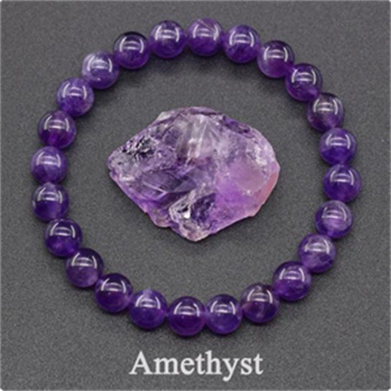 Amethyst Tiger Eye Elastic Rose Stone Agate Bracelets