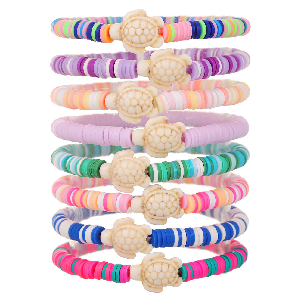 Colorful Polymer Clay Stacking Suit Summer Bracelets