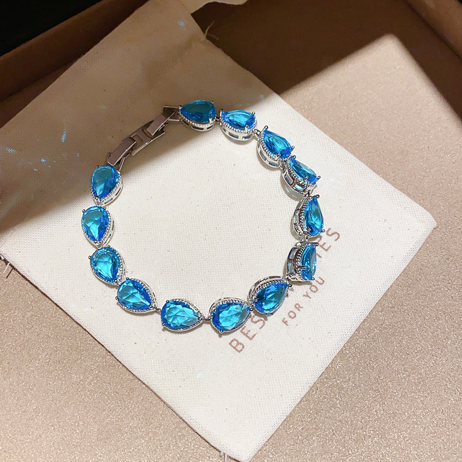 Irregular Square Flower Heart Water Drops Light Luxury High Bracelet