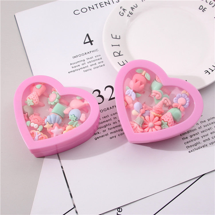 Children's Boxed Toy Rhinestone Cartoon 2 Yuan Rings