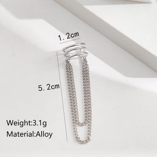 Fashion Creative Simple Cold Style Sier Ear Clip