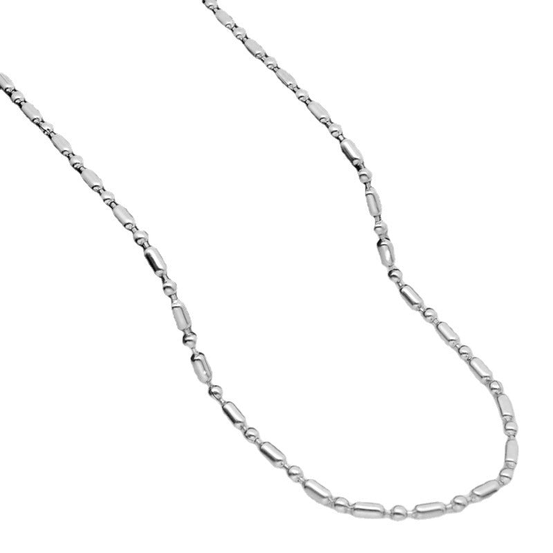 Stainless Steel Bamboo Length Bead Chain Necklaces