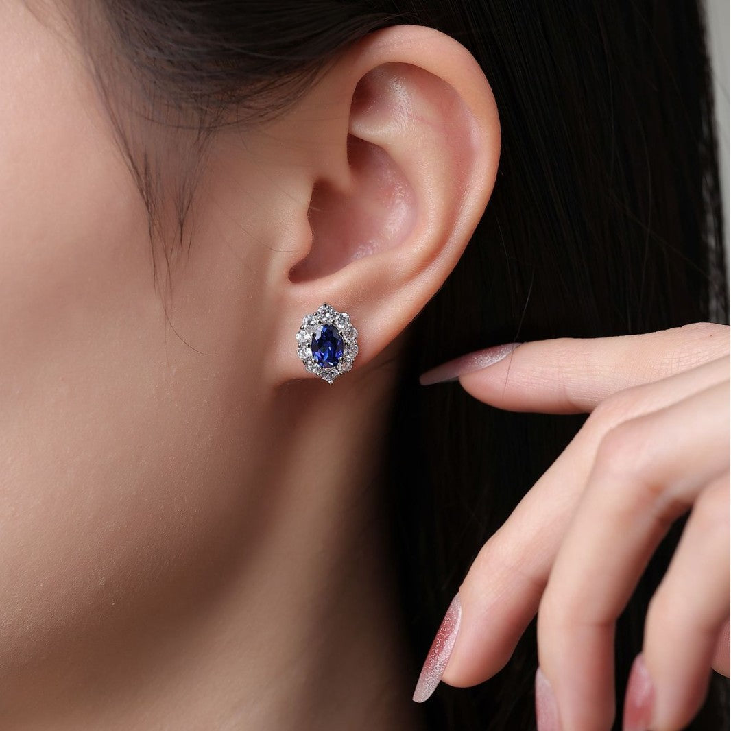 Women's Royal Sapphire Diana High Sense Niche Earrings