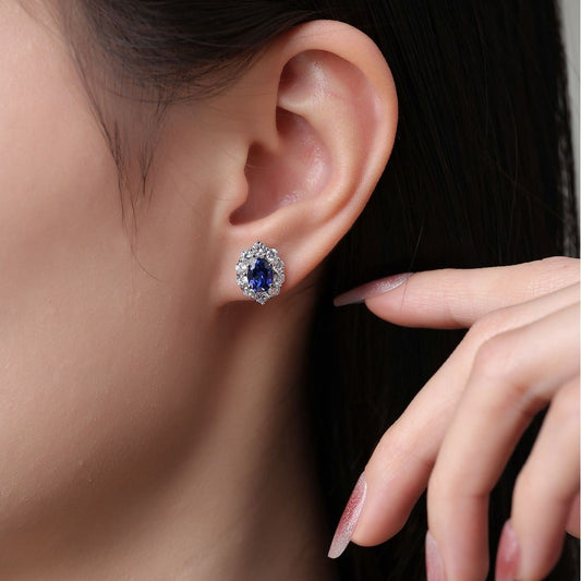 Women's Royal Sapphire Diana High Sense Niche Earrings