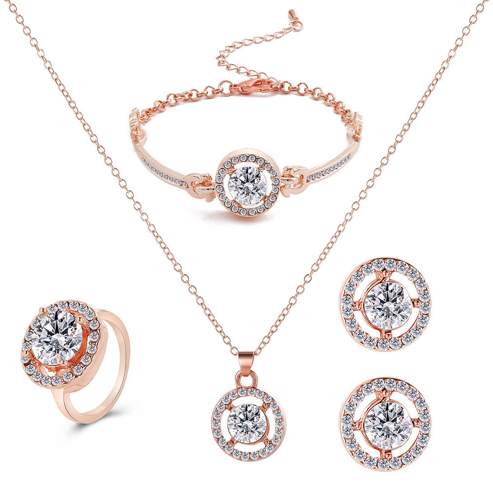 Metal Three-piece Creative Wedding Three-dimensional Knotted Rings