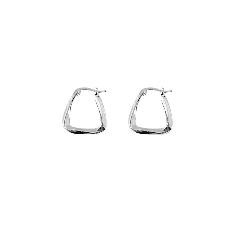 Women's Simple Trendy Sier Needle U-shaped Metal Earrings