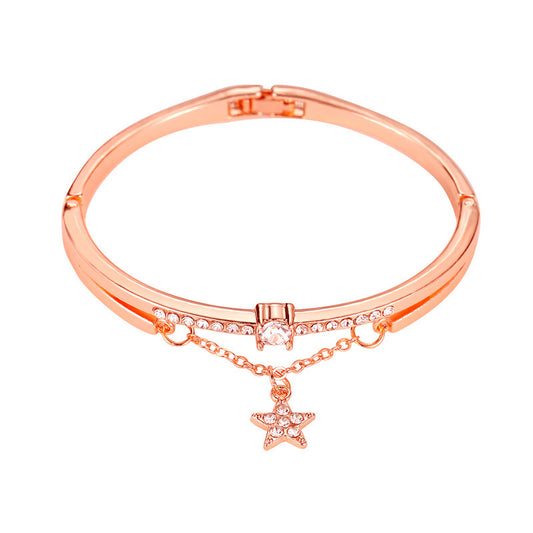 Korean Style Five-pointed Star Simple Heart Bracelet