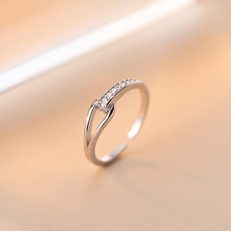 Rhinestone Intersection Open Female French Entry Rings
