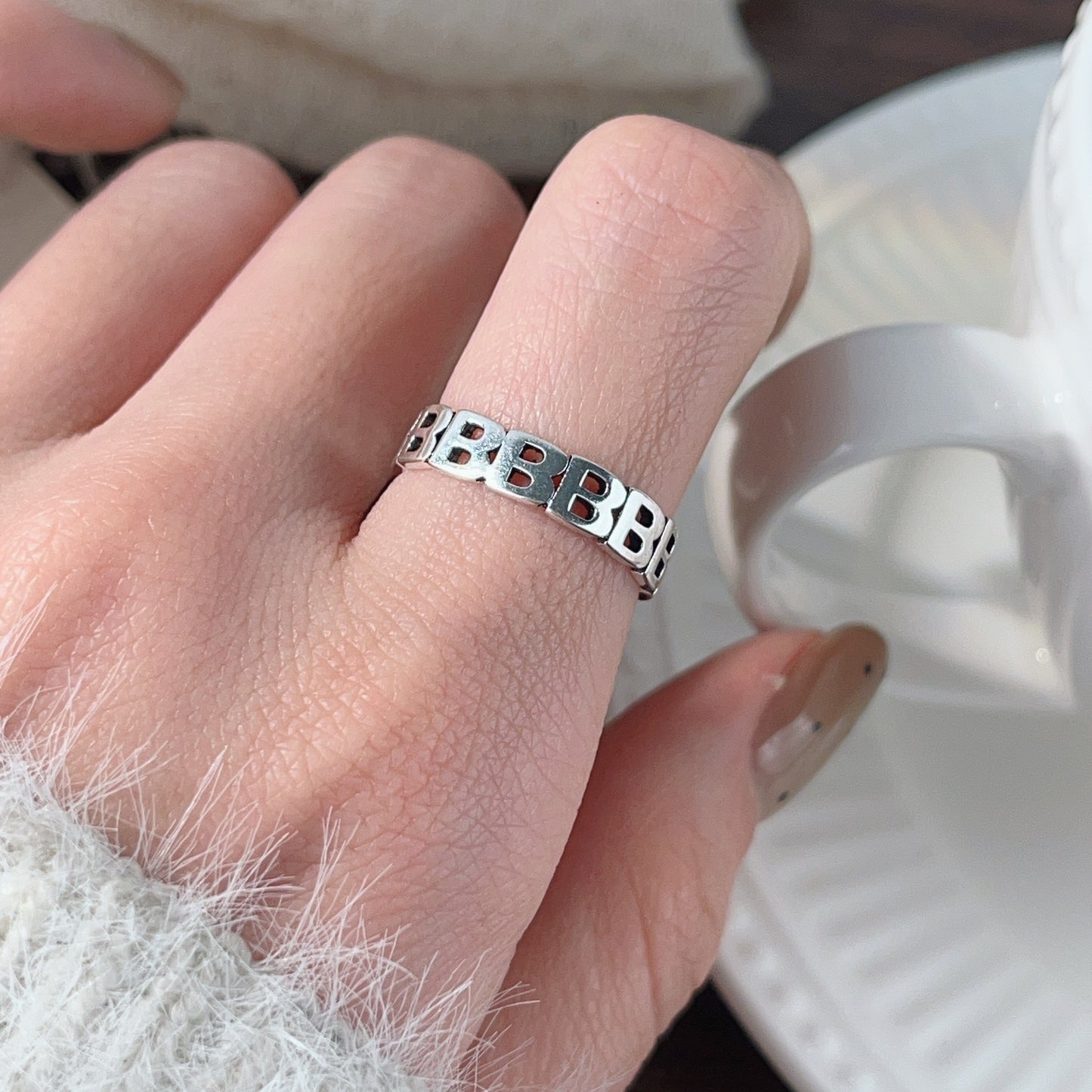 Women's Retro Style Cross With Skull Stitching Open Love Ring
