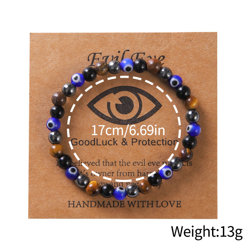 Women's & Men's Devil's Eye Natural Stone Tigereye Triple Bracelets