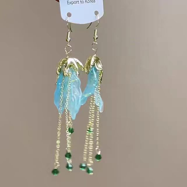 Women's Style Temperament Long Tassel For Banquet Super Shiny Earrings