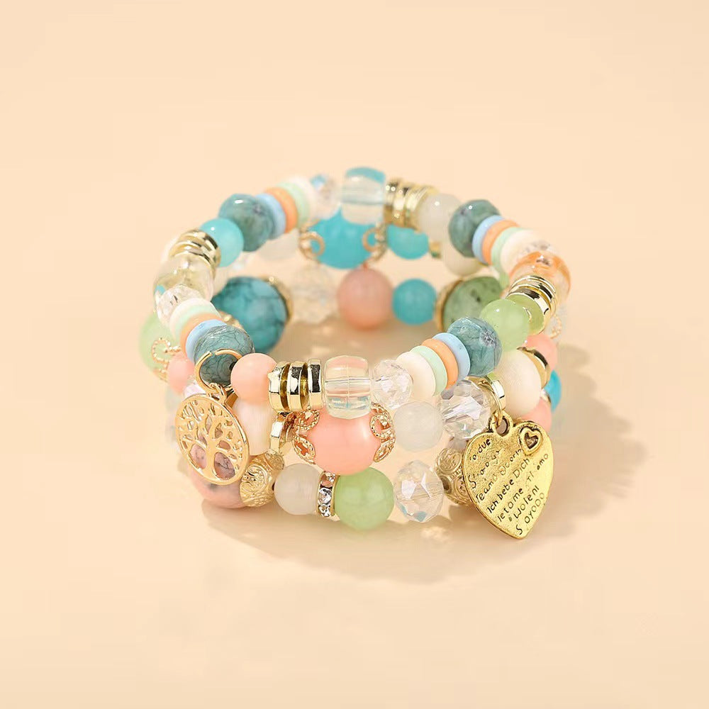 Bohemian Combination Peach Heart Love Jewelry Bracelets