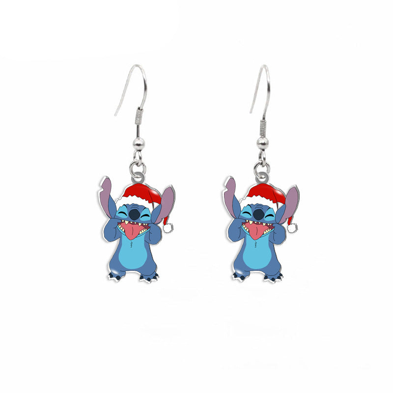 Women's Cute Christmas Stitch Cartoon Hat Star Rings