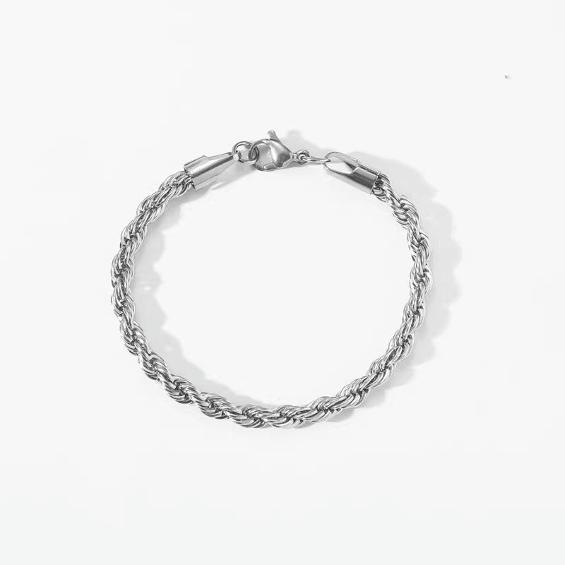 Men's Hip Hop Hemp Flowers Chain Trendy Titanium Bracelets