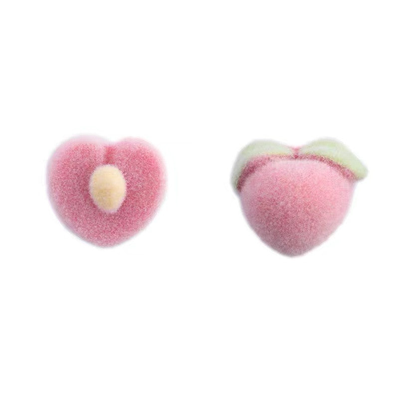Women's Flocking Sier Needle Small Cute Rabbit Earrings