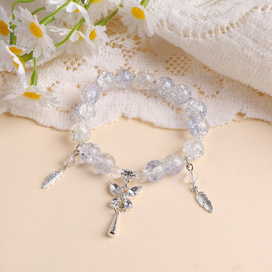 Women's Flower Diamond Butterfly Feather Niche High Sense Small Single Mixed Bracelet