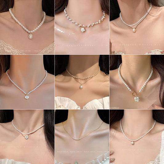 Women's French Style Imitation Pearl Light Luxury Necklaces