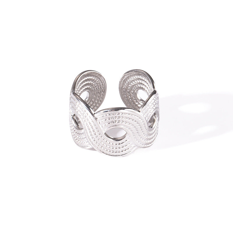 Fashion Titanium Steel High-grade Metal Female Exaggerated Design Rings